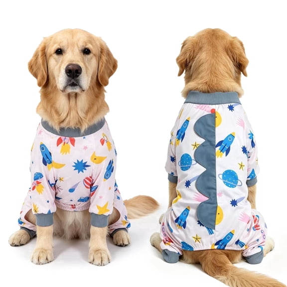 Pet Pajamas for Large Dogs 4 Legs Stretch Soft Dog Onesies Lightweight Pet Clothes Jammies for Large Breeds ,Pink Size XXL