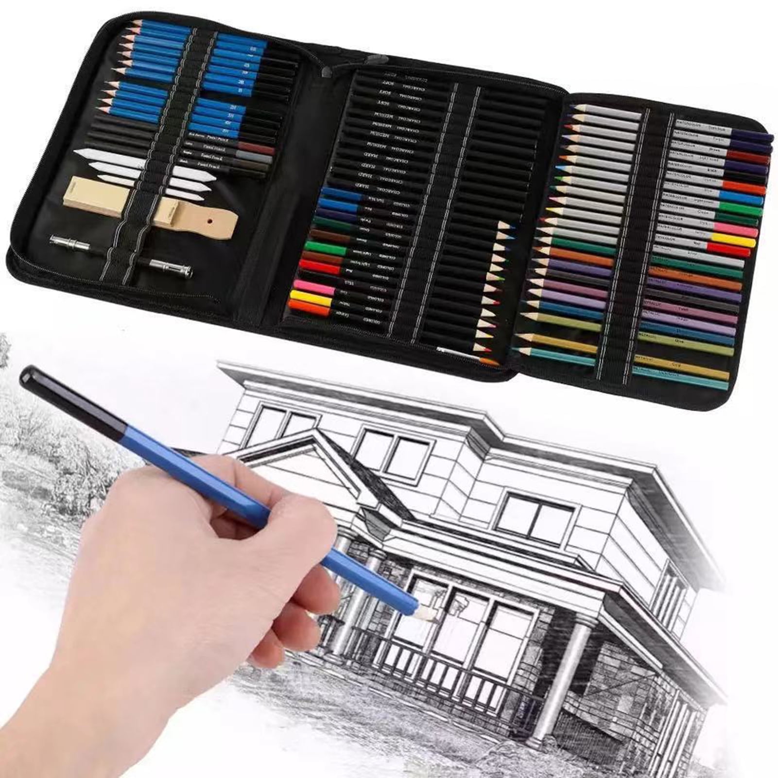  Drawing Pencils, 38 Pcs Art Supplies Sketching Pencils Set with  Graphite Pencils Charcoal Pencils Dual Ended Color Pencils for Beginners :  Arts, Crafts & Sewing