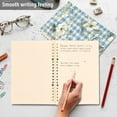 thumbnail image 5 of Blue Floral Flowers Grids Ring Binder Notebook Journey Note Diary College Ruled Spiral Notebook Study Loose Leaf Paper A5 60 Pages, 5 of 8