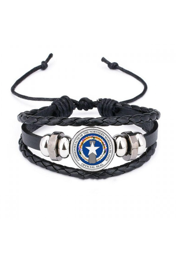 National Emblem Bracelet Braided Leather Woven Rope Wristband