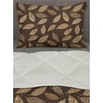 thumbnail image 3 of Leaves Comforter & Sham Bedding Set, Autumn Leaves Pattern in Earth Tones, 3 pcs Duvet Set Microfiber Filling Quilt, 5 Sizes, Cocoa Champagne, by Ambesonne, 3 of 4