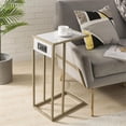 thumbnail image 3 of Cain End Tables White And Gold 2 USB Charging Ports 2 Outlets Power Plug, 3 of 6