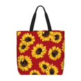 thumbnail image 1 of Fotbe Sunflowers On Red Bolsa Tote con Estampado para Mujer, Bolsos con Cremallera, Bolsa de Hombro Casual de Gran Capacidad con Bolsillos Internos, 1 of 7