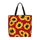 thumbnail image 1 of Balery Sunflowers On Red Bolsa de Mano para Mujeres con Cremallera, Bolsa de Gimnasio con Compartimentos, Bolsa para Laptop, Bolsa para Trabajo, 1 of 7