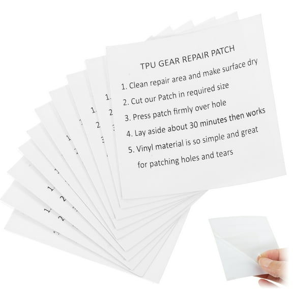 EXHUMKY Air Mattress Patch Kit Durable Waterproof TPU Repair Patches for Inflatable Pools and Outdoor Use 10PCS White