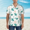 thumbnail image 4 of Goofa Turtles And Seahorses Hawaiian Shirt for Men, Unisex Summer Beach Casual Short Sleeve Button Down Shirts,Aloha Tropical Floral print shirt-Large, 4 of 9