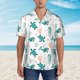 thumbnail image 2 of Balery Turtles And Seahorses Camisas hawaianas de manga corta para hombre, camisas playeras de corte holgado, camisas de vacaciones con botones,Small, 2 of 7