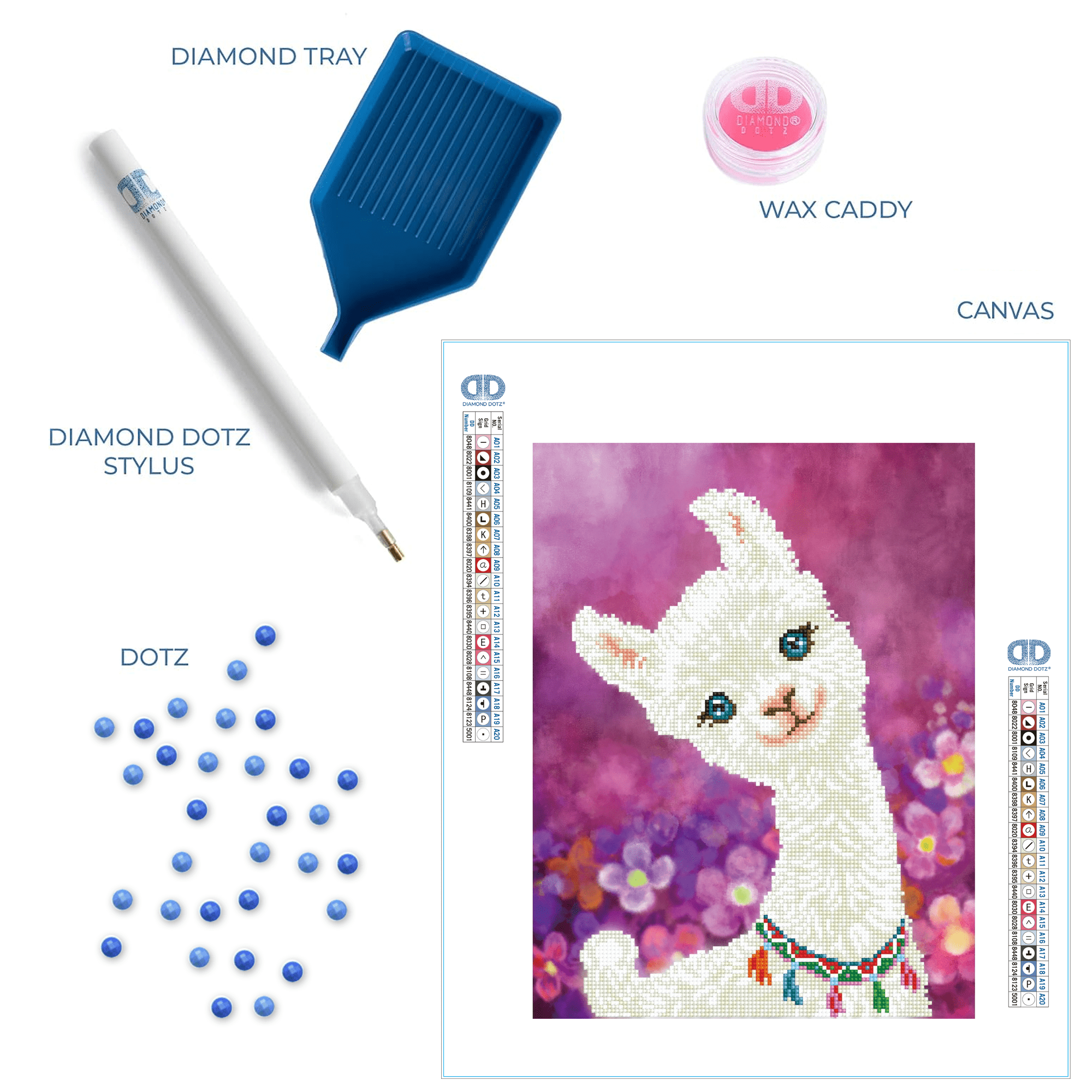 Diamond Dotz Lulu Llama with Frame Animal  Diamond Painting Kits for Adults - Diamond Art Kits a Relaxing Creative Craft Kit with Dotz Gems 12.6"x16.5"