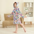thumbnail image 4 of FORMRS Niños Bathrobe Unisex Hooded Robe Soft Plush Pajamas Sleepwear, Size 2-3T, Yellow Colorful Circles, 4 of 7