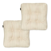 Classic Accessories Patio Seat Cushion, 2 Pack, Soft Beige, Stripe, 19"W