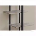 thumbnail image 5 of Bookshelf, Modern Industrial 5-Tier Asymmetrical Zig-Zag, Taupe Shelves, Black Metal Base, 60"H | Taupe | MDF, 5 of 7