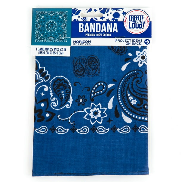 Styled Basics - Styled Basics Navy Blue Paisley Bandana, 100% Cotton