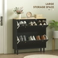 thumbnail image 4 of HOMCOM Narrow Shoe Storage Cabinet with Adjustable Shelves, Black, 4 of 10