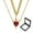 A, variant on Matching Couple Necklaces Set - His and Hers Linked Heart & Dagger Two-Piece Tiered Necklace for Dating Anniversaries Valentines Gifts (Necklace*2, Red Heart Dagger Design, Gift Box)