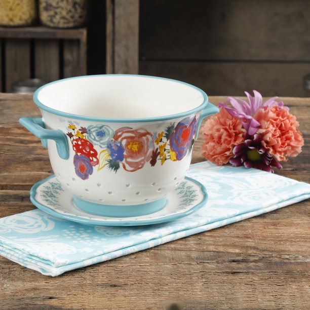 The Pioneer Woman Celia Strainer with Drip Plate