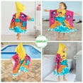 thumbnail image 5 of 24" x 48" Baby Kids Bath Beach Pool Hooded Towel Wrap Soft Absorbent Poncho for 3-7T, Rose Red Mermaid, 5 of 7