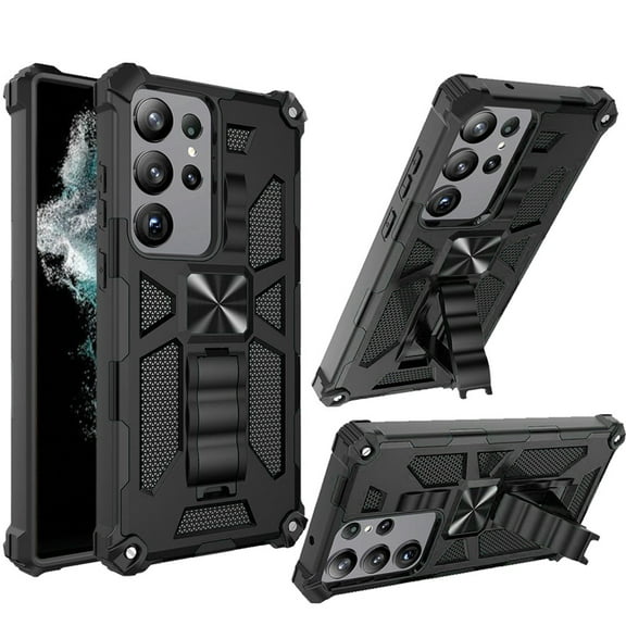 For Samsung Galaxy S23  Plus Heavy Duty Stand Hybrid Shockproof [Military Grade] Rugged Protective with Built-in Kickstand Cover ,Xpm Phone Case [ Black ]
