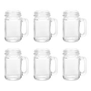 Uxcell Mason Jar Shot Glasses with Handles, 6Pack 45ml/1.6 OZ Reusable Mini Mason Shooter Glass