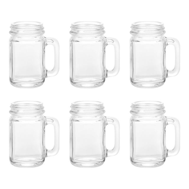 Unique Bargains Verres à Shooter Mason avec Poignées, Lot de 6 45 Ml/1,6 OZ Mini Verres à Shooter Mason Réutilisables