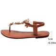 thumbnail image 5 of KEGIRLOM Women's Fashionable Casual Wear Wearable Large-Size Flower Round Head Herringbone Sandals Brown 6, 5 of 9