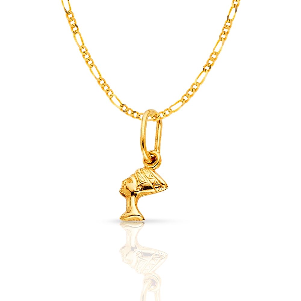 Pendants Travel and Transportation Charms 10K Yellow Gold Egyptian Nefertiti Head Charm Pendant