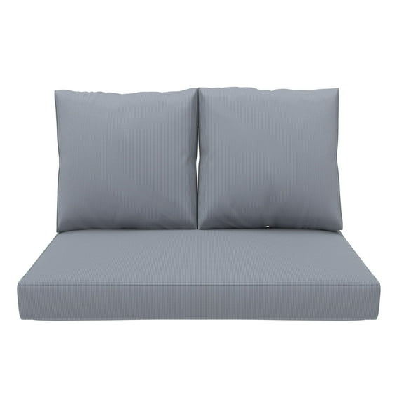 Covers & All Olefin Loveseat Sofa Cushion Foam Seat and Poly Fill Back UV Proof Outdoor Loveseat