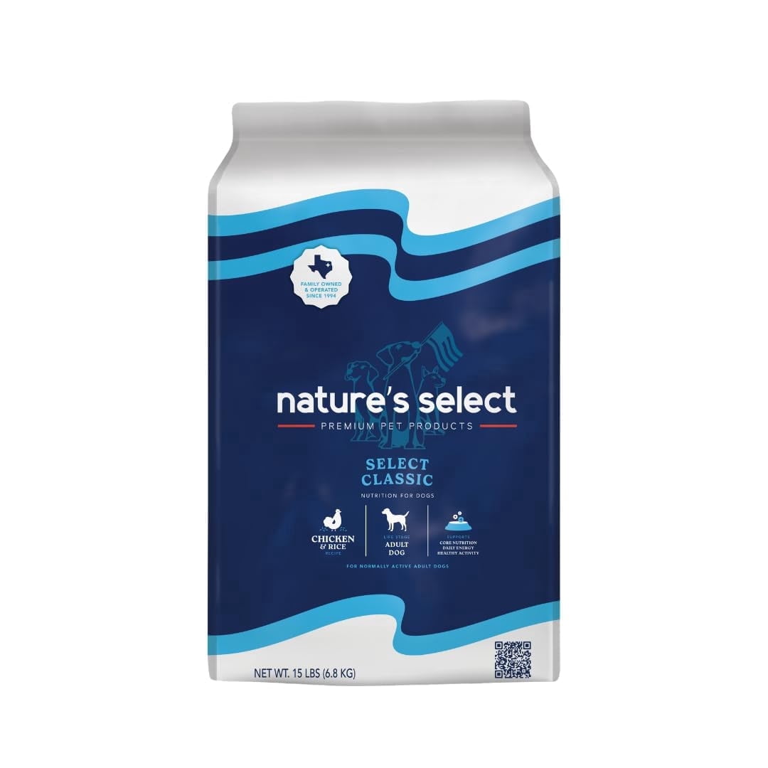 Nature's Select Classic Chicken & Rice Recipe, Dry Dog Food for Adults (15 lbs)