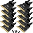 thumbnail image 3 of Oscillating Saw Blades - 10Pcs  Bi-Metal Titanium Coated  Multitool Blades  Sharp Wear-Resistant  Fast Cutting  with Gasket Adapters  for Wood Plastic Metal Cutting, 3 of 10
