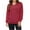 Red, variant on Women's Long Sleeve Sweatshirt No-Cap V-Neck Solid Color Outfits Casual Fall Clothes Basic Fashion Winter Clothing