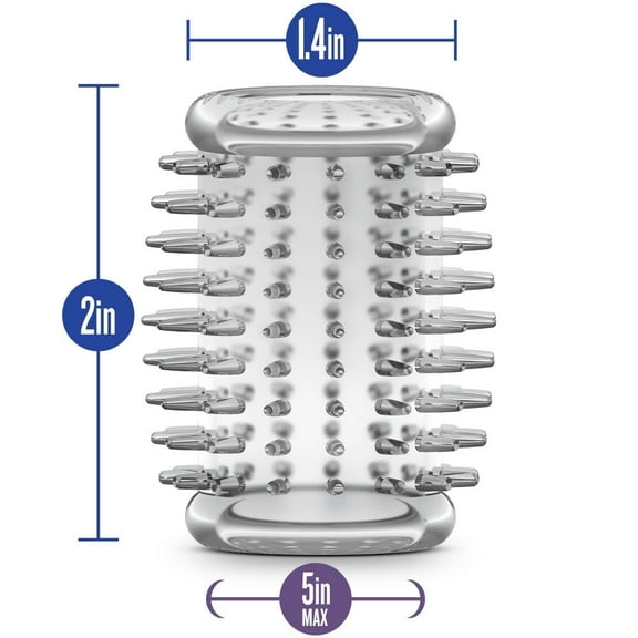 Eden Stay Hard Stretchy Tickler Penis Ring Sleeve, Clear, Single Count