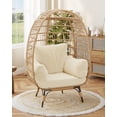thumbnail image 1 of Oversized Wicker Egg Chair for Patio & Garden – Rocking Black Steel Frame, Ultra-Luxury Cushions, All-Weather Rattan, 350lbs Capacity, Comfortable Indoor/Outdoor Lounge for Balcony, Backyard, 1 of 7
