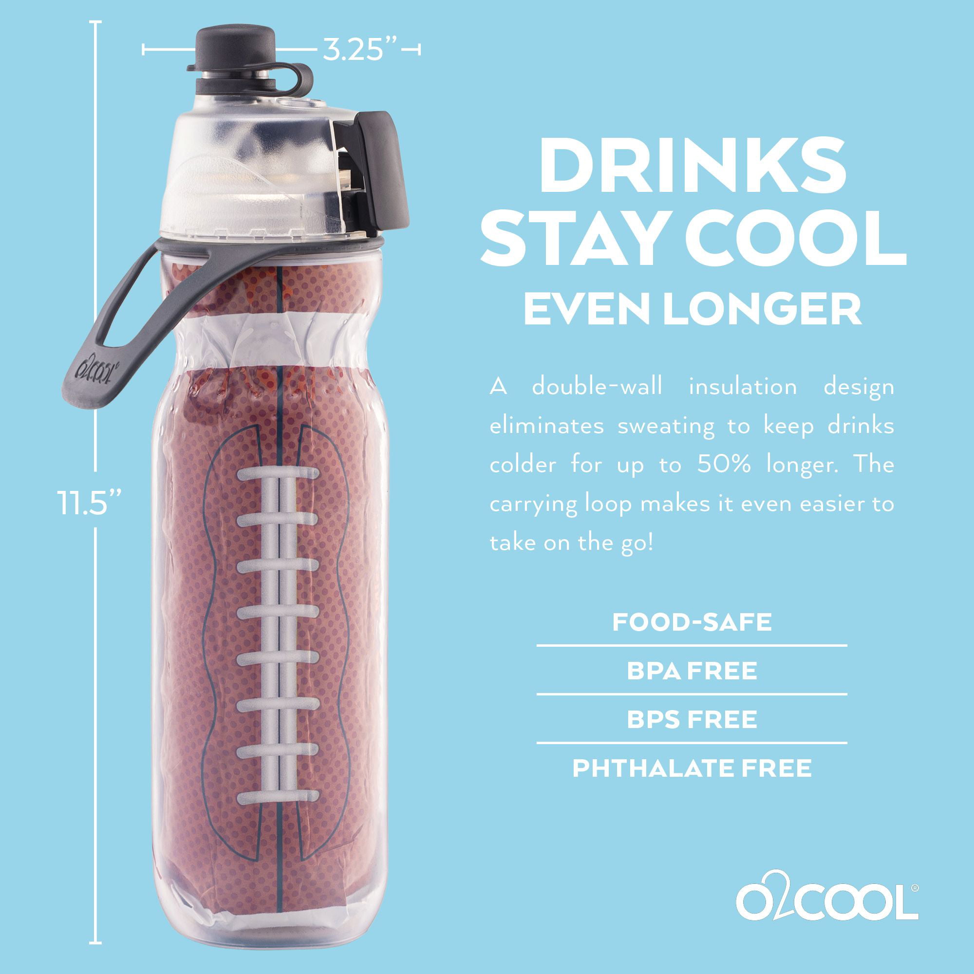 O2COOL Mist 'N Sip Kids Squeeze Mist Water Bottle 12 oz Owls Insulated BPA  Free