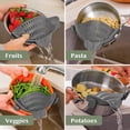 thumbnail image 3 of COREBAY Gray Clamp-Type Silicone Food Strainer – Adjustable, for Pans, Bowls, Plates, Ideal to Drain Pasta & Vegetables., 3 of 6