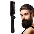 thumbnail image 1 of Cepillo de barba plegable y peine de bolsillo de cerdas de jabalí para el cuidado personal masculino en viajes, 3,74 x 1,57 pulgadas., 1 of 5