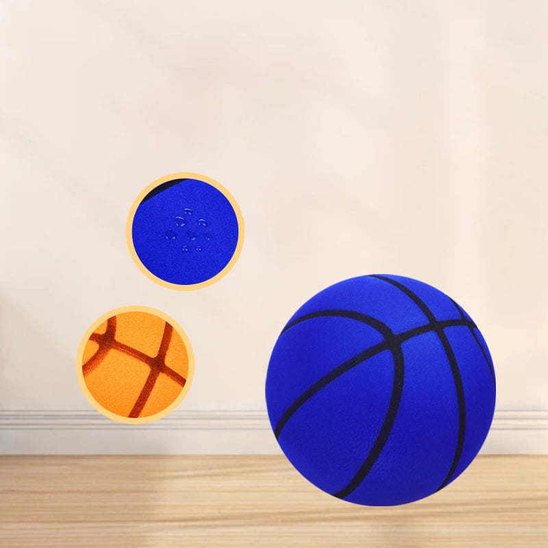 ASilent Basketball,Quiet Basketball Dribbling Indoor,Soundless Basketball for Indoor Training，Additional Basket