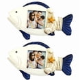 thumbnail image 1 of LEEYNEER3-Inch Photo Frame Set of 2- Fish-Shaped Photo Frame for Summer Vacation Memory  Handmade Nautical Picture Frame for Tabletop Blue, 1 of 5