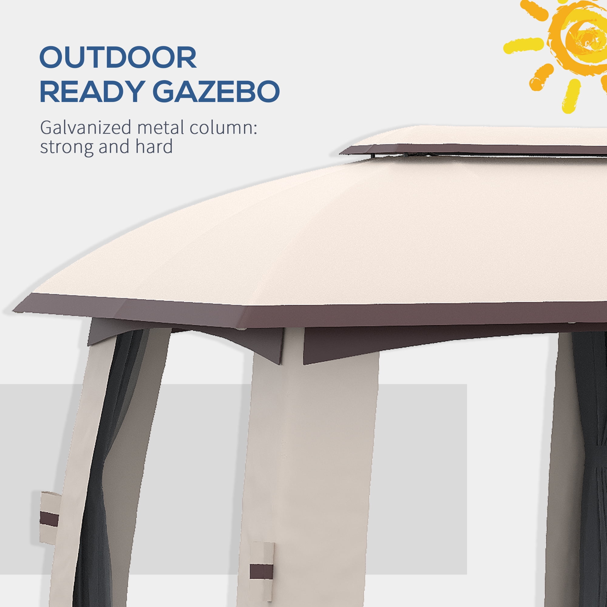 Outsunny 118.00 in x 141.75 in Pop-up Gazebo, Water Resistant