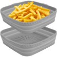thumbnail image 1 of MesaSe 2 Pcs Pot en Silicone pour Friteuse à Air Chaud Doublure de Friteuse à Air Réutilisable Panier de Friteuse à Air Rectangulaire Poêle de Friteuse à Air Antiadhésive Plateau de Cuisson en Silicone pour Friteuse à Air Résistant à la Chaleur Accessoires pour Friteuse à Air pour 8 Qt A, 1 of 10