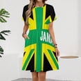 thumbnail image 2 of Jamaican, Jamaica Short Sleeve Dress Women Summer Evening Dresses Ladies Sundress, 2 of 7