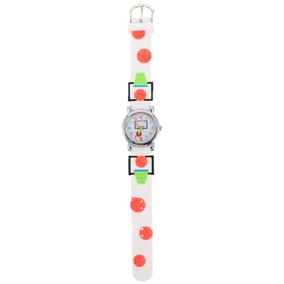 FONDOTIN Watches For Children Kids Watch 3D Cartoon Design White Silicone 1Pack Time Reading Assistance