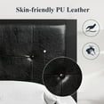 thumbnail image 4 of Allewie Twin Size Metal Platform Bed Frame with Faux Leather Button Tufted Headboard, Under-Bed Storage, Black, 4 of 10
