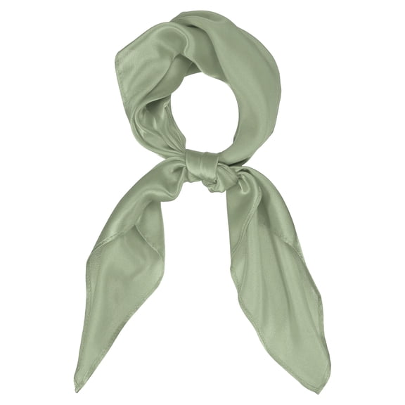 Fashion Scarves for Women, Silk Square Scarf Silky Satin Head 21"x21", Green