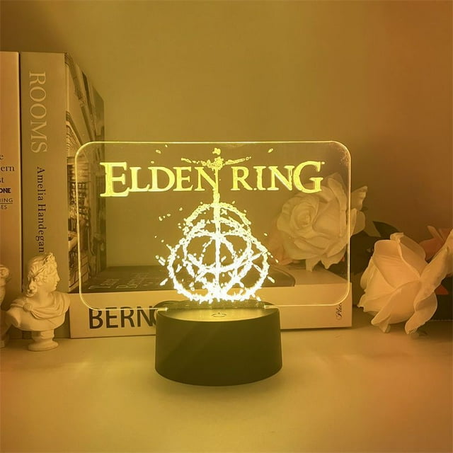 Luz nocturna LED 3D con anillos Eldens que cambian de color para niños