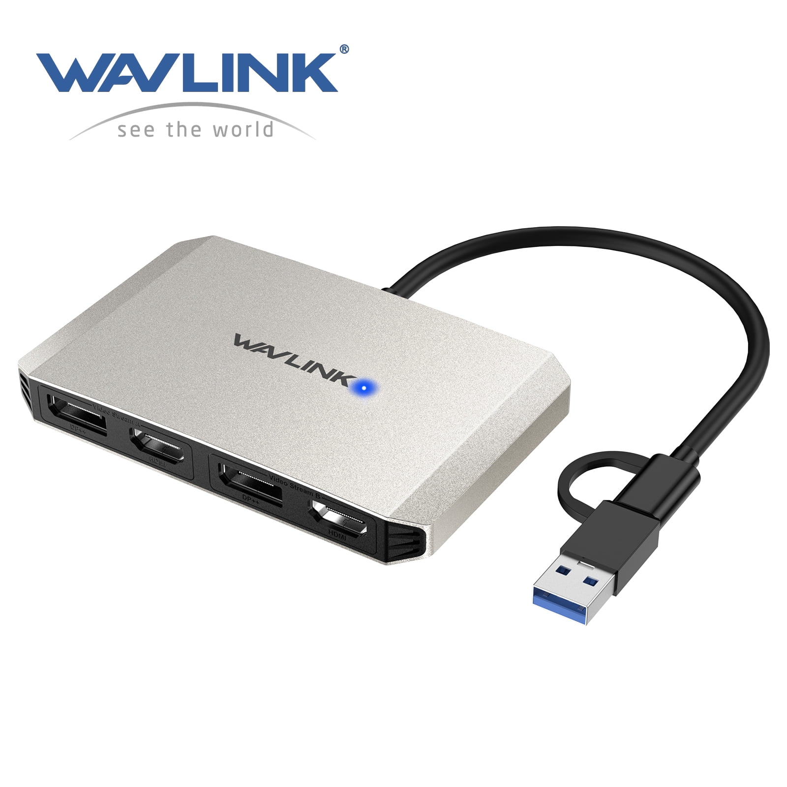 WAVLINK DisplayLink Dual Monitor 4K@60Hz Hub, USB 3.0/USB C to DisplayPort and HDMI Adapter