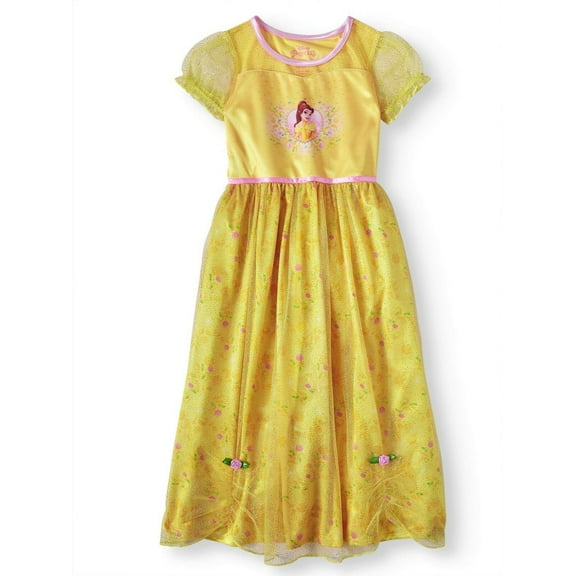 Disney Princess Belle Short Sleeve Nightgown Pajama Girl Size 6