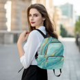 thumbnail image 6 of JIALIOU Mini Backpack Purse for Women Quilted Casual Daypack Small Travel Shoulder Bag, Teal Green Gold Marble, 6 of 7