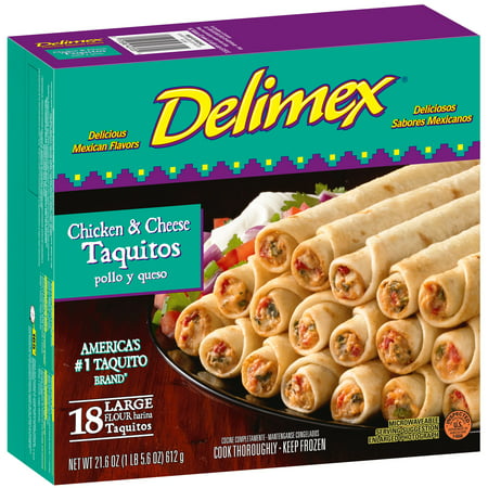 Delimex® Chicken & Cheese Large Flour Taquitos 18 ct Box - Walmart.com