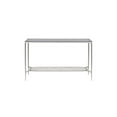 thumbnail image 2 of Benjara Sofa Table with Textured Obround Shelf, Silver, 2 of 5
