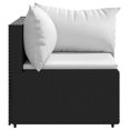 thumbnail image 2 of vidaXL Garden Corner Sofa with Cushions Black Poly Rattan, 2 of 5
