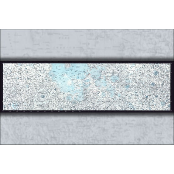 24"x36" Gallery Poster, NASA lunar chart of equatorial region 1979